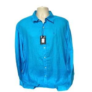 Austin Reed Blue Cotton Long Sleeve Button Doen Casual Shirt XXL